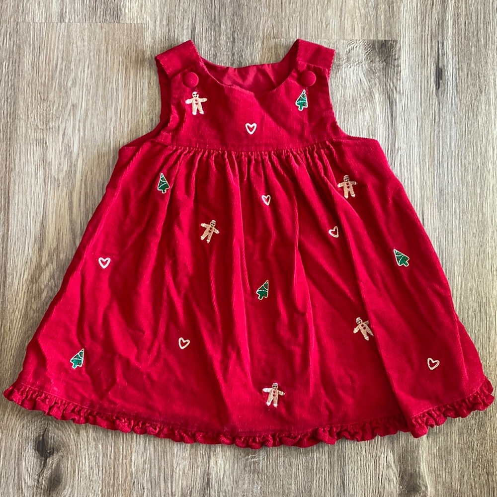 Red Holiday-Themed Kids Casual Dress
